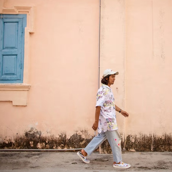 Vans Kide Baharudin Collab Short Sleeved Button Up Shirt Mens XXL made in India - Picture 4 of 7